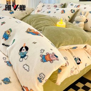 Yalu Комплект постельного белья из 4 предметов (простыня 150 см, пододеяльник 200х230 см), вельвет, цвет Fairy Tale World