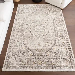 Ковер Devika Vintage Traditional Medallion Area Rug nuLOOM, 244x305 см, светло-серый