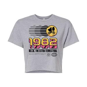 Юниоры E.T. Укороченная футболка 1982 года с логотипом Licensed Character, серый