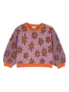 Джемпер с узором Stars Stella McCartney Kids, розовый