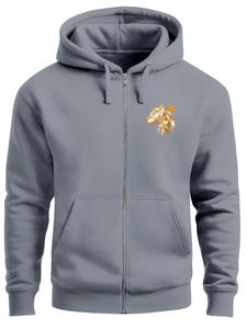 Neverless Толстовка с молнией 'Luchs Polygon' в сером цвете