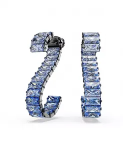 Серьги-Подвески Matrix с рутениевым покрытием Swarovski, blue