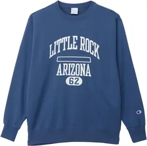 Мужская толстовка Champion BASICC3-C039 с длинным рукавом, изготовленная из хлопка, с графическим принтом, круглым вырезом и надписью USA GROWN, темно-синий