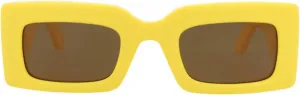 Солнцезащитные очки Alexander McQueen в квадратной оправе из переработанного ацетата, Yellow Yellow Brown-am0433s-30014631-004