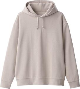 Мужская толстовка с капюшоном из двойной вязки MUJI, серый