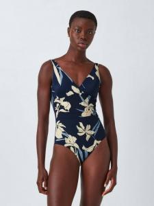 Купальник Kia Floral с рюшами John Lewis, Blue/Multi