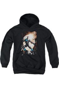 Детская толстовка с капюшоном Batman Nightwing против Сов Gildan, черный