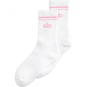 Низкие носки унисекс 1 упаковка Alo Yoga, белый/Neon Bubble Gum Pink/белый/Neon Bubblegum