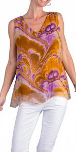 Фернанда Свирл шелковый топ в горчичном цвете GIGI MODA, Mustard