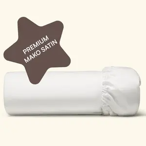 Простыня на резинке 90x200 см, хлопок, белый | для матрасов глубиной до 30 см | Простыня из высококачественного хлопкового сатина 90x200 см, однотонная, очень мягкая | Niva Amqua