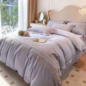 LUOLAI HOME Комплект постельного белья 4 предмета: простыня на резинке 150 см, пододеяльник 200x230 см