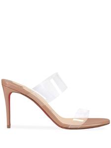 Christian Louboutin туфли-мюли Just Nothing 85 мм с лакированной отделкой, белый