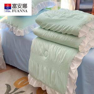 Fuanna Комплект летнего одеяла из 3-4 предметов, пузырчатая марля, 200х230 см, наполнитель 100% хлопок, цвет Mint Green + Sky Blue