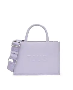 Средняя сумка с застежкой-молнией и двойной ручкой Tous, сиреневый