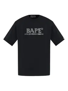 Футболка с отделкой стразами A BATHING APE, черный