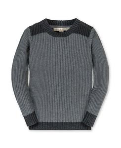 Детский пуловер из органического хлопка с длинными рукавами и круглым вырезом на плечах Hope & Henry, Gray heather colorblock