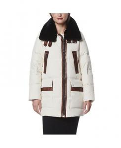 Женское пальто-пуховик Dutton Aviator, смешанная техника Andrew Marc Black Label, тан/бежевый