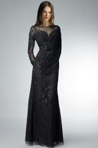 Платье с длинными рукавами и пайетками Basix черный Label, черный