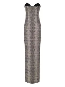 Платье Red Carpet с принтом под питона Elisabetta Franchi, черный