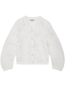 GANNI кардиган рыхлой вязки, белый