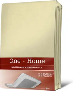 Зимняя простыня на резинке 180x200 - 200x220 см, натуральная пушистая, пружинный блок, хлопок One-Home