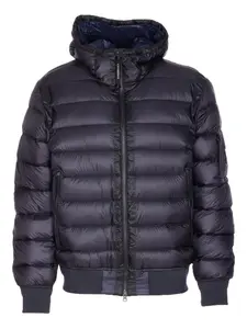 Пуховик с капюшоном C.P. Company, синий