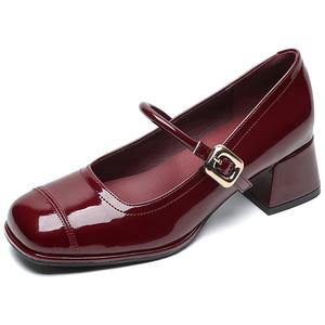 City camel Туфли Мэри Джейн женские красные