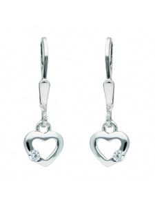 Adeliás Женские серьги из серебра 925 пробы / серьги в форме сердца с цирконием в серебре