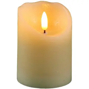 Свеча из настоящего воска, Ø около 7,5 см, высота 10 см (FB 51018) Ambiente Haus, белый