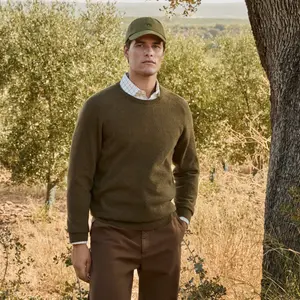 Мужской свитер с круглым вырезом Verhunt, красно-зеленый