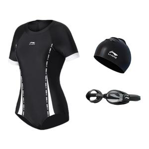 Спортивный тренд серия цельный купальник женский LINING, Clothing Sets (Swimsuit+Swim Goggles+Swimming Cap)