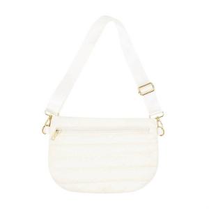 Стеганая утепленная сумка-мессенджер через плечо в цвете айвори Mavi, слоновая кость