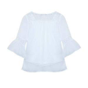 Кружевной топ с рукавами-колокольчиками IZ Byer для девочек 7–16 лет, белый