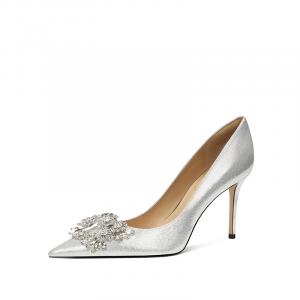 Zubumei Серебряные туфли на шпильке для женщин, цвет Silver