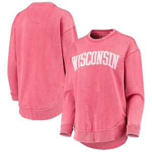 Женский свитшот Pressbox Red Wisconsin Badgers Vintage Wash Pullover