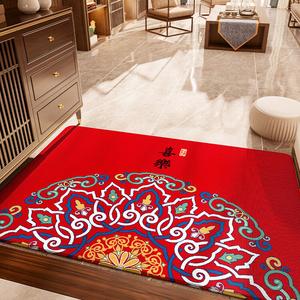 Dajiang Ковер 60x90 см для входа, красный праздничный, Xile Wanfu Design, нескользящий для дома и улицы