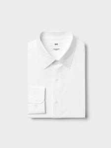 Рубашка облегающего кроя Uniqlo, цвет 00 белый