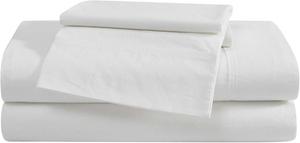 Комплект постельного белья Eddie Bauer для односпальной кровати, из стираного перкаля с глубокими карманами, очень мягкий, 100% роскошный хлопок с гладким перкалевым плетением (перкаль кремового цвета, односпальная кровать), Percale Off-white