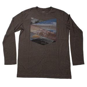 JACK WOLFSKIN Рубашка с длинными рукавами и принтом Гора коричневого цвета