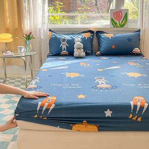 Yalu Простыня на резинке 150х200 см, 100% хлопок, Happy Astronaut