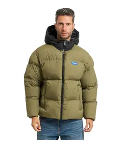 Зеленая водоотталкивающая куртка с капюшоном Hugo, зеленый