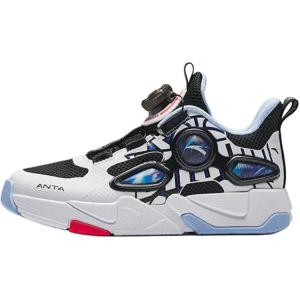 Износостойкие, дышащие, нескользящие, низкие детские баскетбольные кроссовки для детей от 3 до 7 лет Antakids, черный/синий