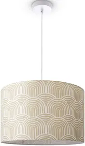 Подвесной светильник Paco Home "Hugo Pillar", лампа E27 | без лампочки, подвесной светильник для гостиной с абажуром, современный абстрактный винтажный Ø 45,5 см, Высота: 27 см, белый