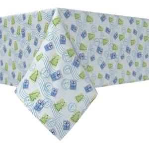 Квадратная скатерть, 100 % хлопок, 52x52 дюйма, праздничные почтовые марки