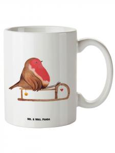 Кружка XL с рисунком саней Робина (No Saying) белого цвета Mr. & Mrs. Panda