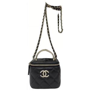 CHANEL Золотая металлическая сумка из овчины через плечо кроссбоди женская черная