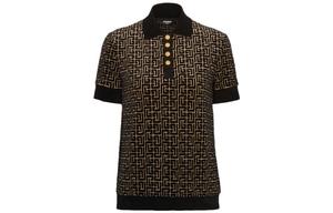 Футболка поло женская черная BALMAIN