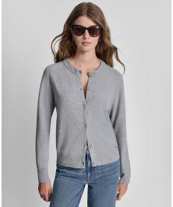 Женский кардиган с круглым вырезом и пуговицами, украшенный стразами DKNY Jeans, Storm Grey Heather