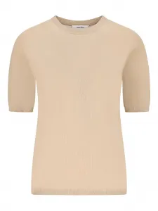 Футболка с короткими рукавами и круглым вырезом MAX MARA, нейтральный