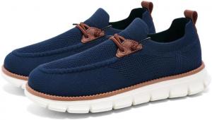 Мужские повседневные туфли Soft time TOY с легкой посадкой, для прогулок и походов, сетчатые, дышащие, без шнурков, легкие и удобные лоферы, темно-синий